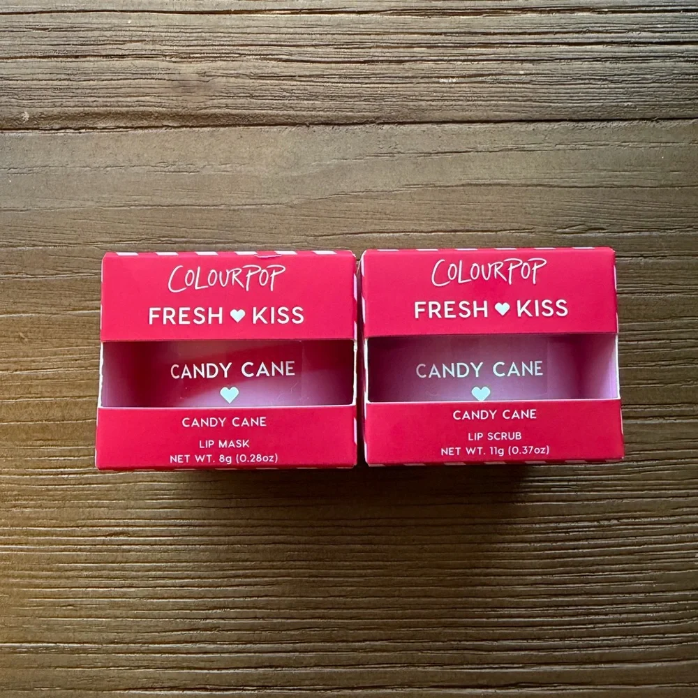 ColourPop Fresh Kiss Candy Cane Lip Mask and Lip Scrub Set